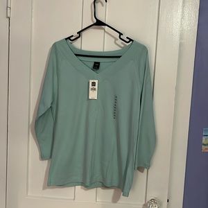 NWT Gap mint green v neck cotton top xlarge
